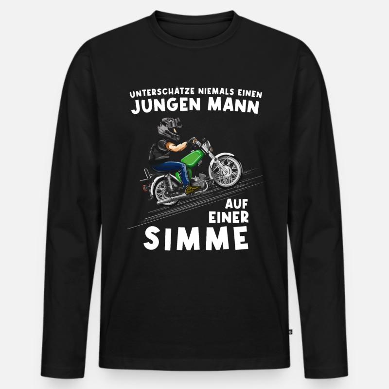 Lustiger Spruch Simson Driver S50 S51 Simme Moped - Männer Premium Bio Langarmshirt - Schwarz