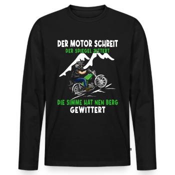 Lustiger Spruch Simsonfahrer S50 S51 Simme Moped - Männer Premium Bio Langarmshirt - Schwarz - Vorne - Nico (187cm)