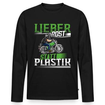 Lustiger Spruch Simsonfahrer S50 S51 Simme Moped - Männer Premium Bio Langarmshirt - Schwarz - Vorne - Nico (187cm)