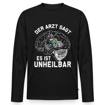 Lustiger Spruch Simsonfahrer S50 S51 Simme Moped - Männer Premium Bio Langarmshirt - Schwarz - Vorne - Nico (187cm)