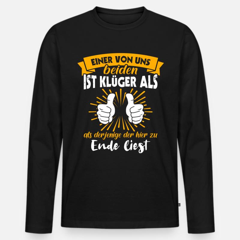 Klüger Als Du - Männer Premium Bio Langarmshirt - Schwarz