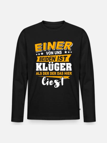 Klüger Als Du - Männer Premium Bio Langarmshirt - Schwarz