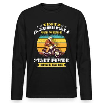 Vintage Simson Driver S50 S51 Simme Moped - Männer Premium Bio Langarmshirt - Schwarz - Vorne - Nico (187cm)