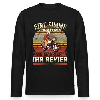 Vintage Simsonfahrer S50 S51 Simme Moped - Männer Premium Bio Langarmshirt - Schwarz - Vorne - Nico (187cm)