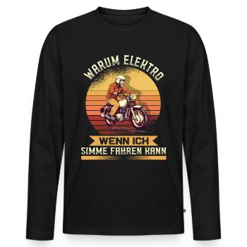 Sunset Simsonfahrer S50 S51 Simme Moped - Männer Premium Bio Langarmshirt - Schwarz - Vorne - Nico (187cm)