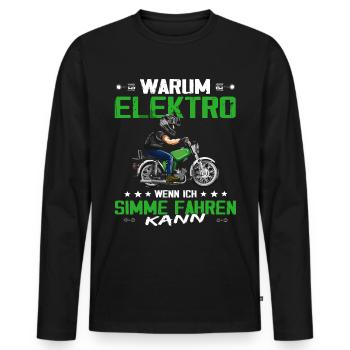 Lustiger Spruch Simsonfahrer S50 S51 Simme Moped - Männer Premium Bio Langarmshirt - Schwarz - Vorne - Nico (187cm)