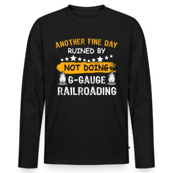 Gartenbahn Modelleisenbahn - Männer Premium Bio Langarmshirt - Schwarz - Vorne - Nico (187cm)