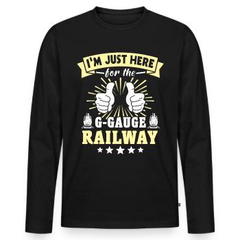 Gartenbahn Modelleisenbahn - Männer Premium Bio Langarmshirt - Schwarz - Vorne - Nico (187cm)