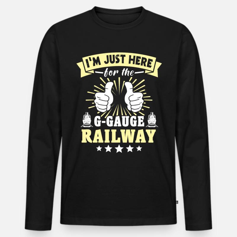 Gartenbahn Modelleisenbahn - Männer Premium Bio Langarmshirt - Schwarz