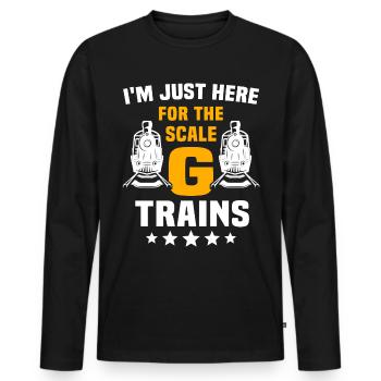 Gartenbahn Modelleisenbahn - Männer Premium Bio Langarmshirt - Schwarz - Vorne - Nico (187cm)