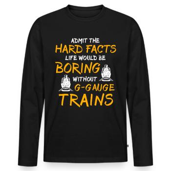 Gartenbahn Modelleisenbahn - Männer Premium Bio Langarmshirt - Schwarz - Vorne - Nico (187cm)