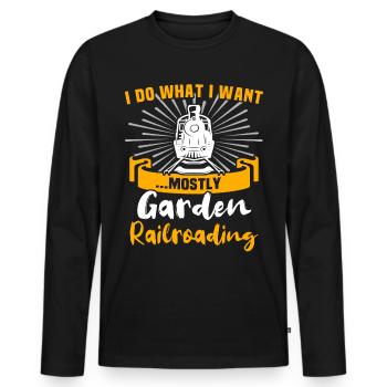 Gartenbahn Garteneisenbahn Spur G - Männer Premium Bio Langarmshirt - Schwarz - Vorne - Nico (187cm)