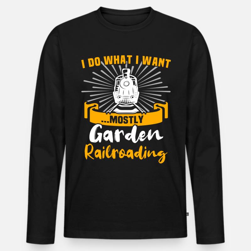 Gartenbahn Garteneisenbahn Spur G - Männer Premium Bio Langarmshirt - Schwarz