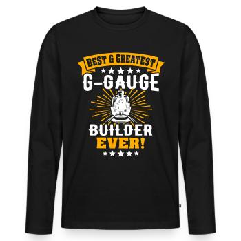 Gartenbahn Garteneisenbahn Spur G - Männer Premium Bio Langarmshirt - Schwarz - Vorne - Nico (187cm)