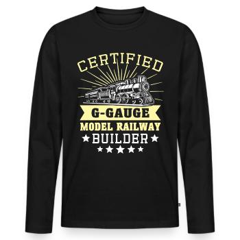Gartenbahn Garteneisenbahn Spur G - Männer Premium Bio Langarmshirt - Schwarz - Vorne - Nico (187cm)