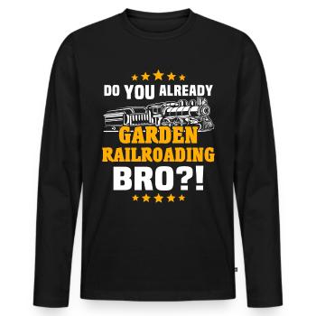 Gartenbahn Garteneisenbahn Spur G - Männer Premium Bio Langarmshirt - Schwarz - Vorne - Nico (187cm)