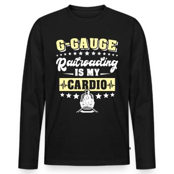 Gartenbahn Garteneisenbahn Spur G - Männer Premium Bio Langarmshirt - Schwarz - Vorne - Nico (187cm)