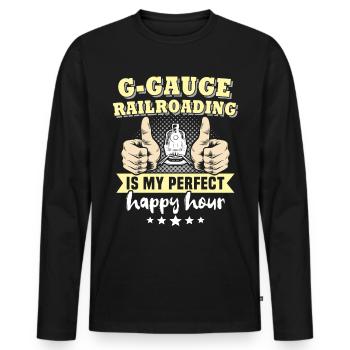 Gartenbahn Garteneisenbahn Spur G - Männer Premium Bio Langarmshirt - Schwarz - Vorne - Nico (187cm)
