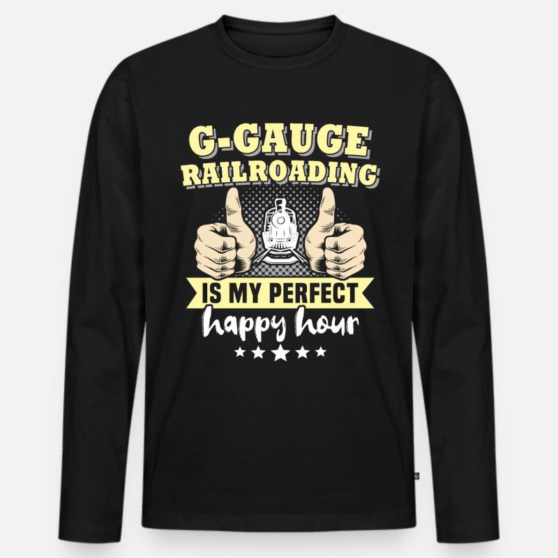 Gartenbahn Garteneisenbahn Spur G - Männer Premium Bio Langarmshirt - Schwarz