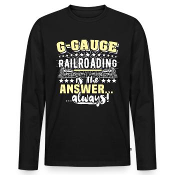 Gartenbahn Garteneisenbahn Spur G - Männer Premium Bio Langarmshirt - Schwarz - Vorne - Nico (187cm)