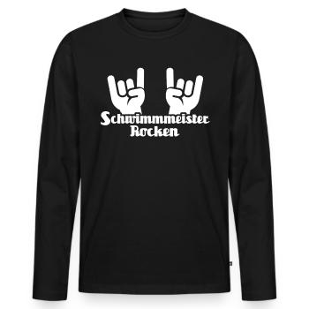 Bademeister Schwimmmeister - Männer Premium Bio Langarmshirt - Schwarz - Vorne - Nico (187cm)