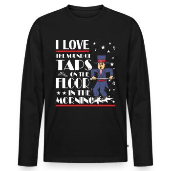 Tap Dance - Clogging Dance - Tap Dancer - Men's Premium Organic Long Sleeve Shirt - black - Front - Nico (187cm)