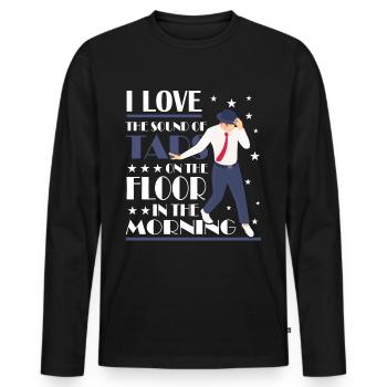 Tap Dance - Professeur de claquettes - T-shirt manches longues Premium bio Homme - noir - Devant - Nico (187cm)