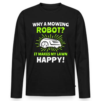 Tondeuse à gazon robotisée Tondeuse à gazon robotisée - T-shirt manches longues Premium bio Homme - noir - Devant - Nico (187cm)