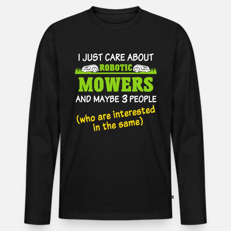 Mähroboter Rasenmäher Roboter - Männer Premium Bio Langarmshirt - Schwarz