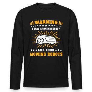 Tondeuse robot Robot tondeuse - T-shirt manches longues Premium bio Homme - noir - Devant - Nico (187cm)