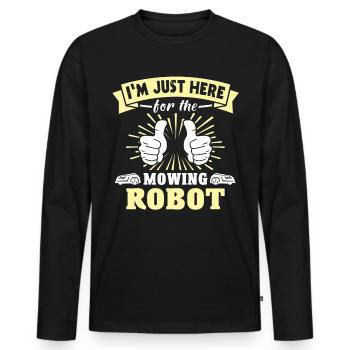 Tondeuse robot Robot tondeuse - T-shirt manches longues Premium bio Homme - noir - Devant - Nico (187cm)