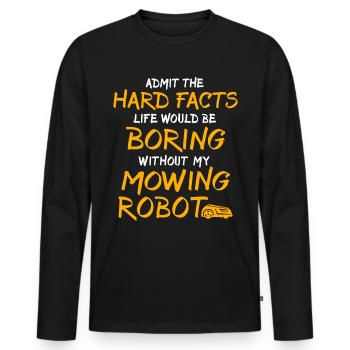 Tondeuse robot Robot tondeuse - T-shirt manches longues Premium bio Homme - noir - Devant - Nico (187cm)