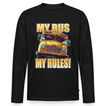 School bus attendant - school bus driver - Men's Premium Organic Long Sleeve Shirt - black - Front - Nico (187cm)