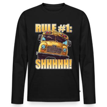 School bus attendant - school bus driver - Men's Premium Organic Long Sleeve Shirt - black - Front - Nico (187cm)