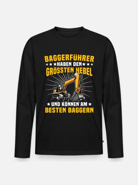 Baggerfuehrer Baggerfahrer - Männer Premium Bio Langarmshirt - Schwarz