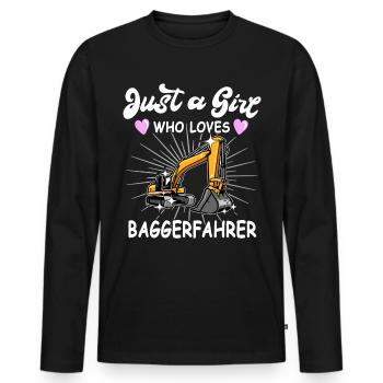 Excavator Operator Sayings Excavator Driver - Men's Premium Organic Long Sleeve Shirt - black - Front - Nico (187cm)