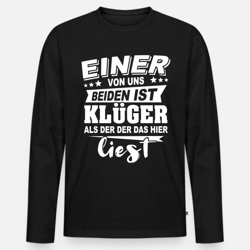 Klüger Als Du - Männer Premium Bio Langarmshirt - Schwarz