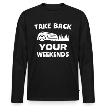 Tondeuse à gazon robotisée Tondeuse à gazon robotisée - T-shirt manches longues Premium bio Homme - noir - Devant - Nico (187cm)