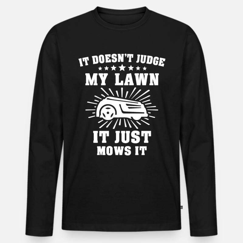 Rasenmähroboter - Männer Premium Bio Langarmshirt - Schwarz