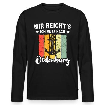 Oldenburg Sprüche Oldenburger Spruch - Männer Premium Bio Langarmshirt - Schwarz - Vorne - Nico (187cm)