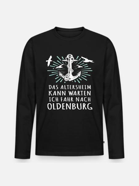 Oldenburg Sprüche Oldenburger - Männer Premium Bio Langarmshirt - Schwarz