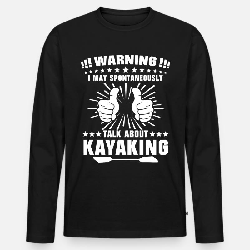 Kayak Kayaking - Männer Premium Bio Langarmshirt - Schwarz