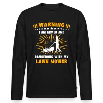 Lawn mowers Gasoline mowers Lawn mowing - Men's Premium Organic Long Sleeve Shirt - black - Front - Nico (187cm)