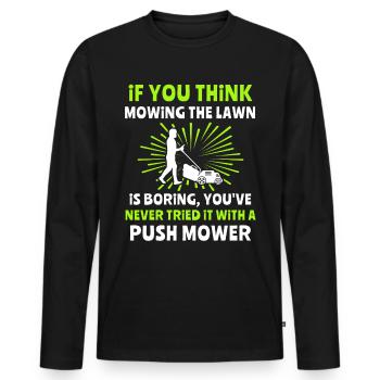 Lawn mowers Gasoline mowers Lawn mowing - Men's Premium Organic Long Sleeve Shirt - black - Front - Nico (187cm)