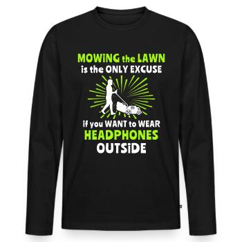 Lawn mowers Gasoline mowers Lawn mowing - Men's Premium Organic Long Sleeve Shirt - black - Front - Nico (187cm)