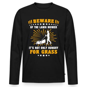 Lawn mowers Gasoline mowers Lawn mowing - Men's Premium Organic Long Sleeve Shirt - black - Front - Nico (187cm)