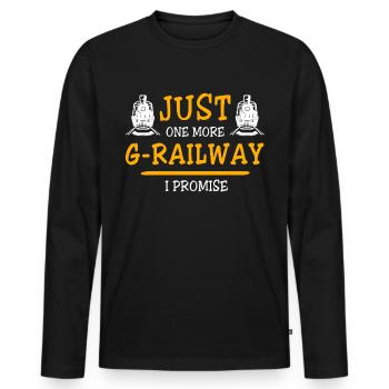 Garden railway gauge G - Men's Premium Organic Long Sleeve Shirt - black - Front - Nico (187cm)