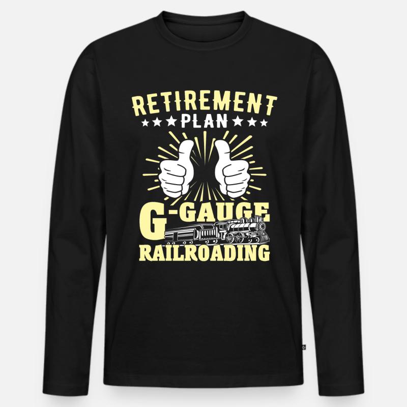 Garteneisenbahn Spur G - Männer Premium Bio Langarmshirt - Schwarz