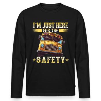 School bus attendant - school bus driver - Men's Premium Organic Long Sleeve Shirt - black - Front - Nico (187cm)