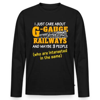 Garteneisenbahn Modelleisenbahn Spur G - Männer Premium Bio Langarmshirt - Schwarz - Vorne - Nico (187cm)